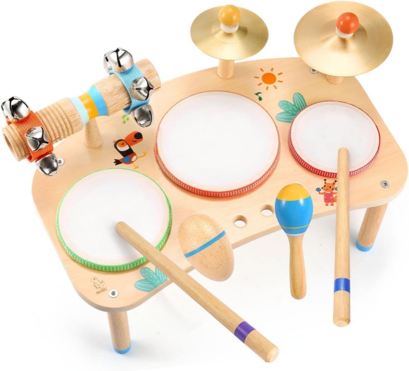 OATHX Kids Drum Set - 11 in 1 Musical Instruments for Toddlers Baby Preschool Educational Musical Toys, Montessori Toys for Kids Ages 1-6