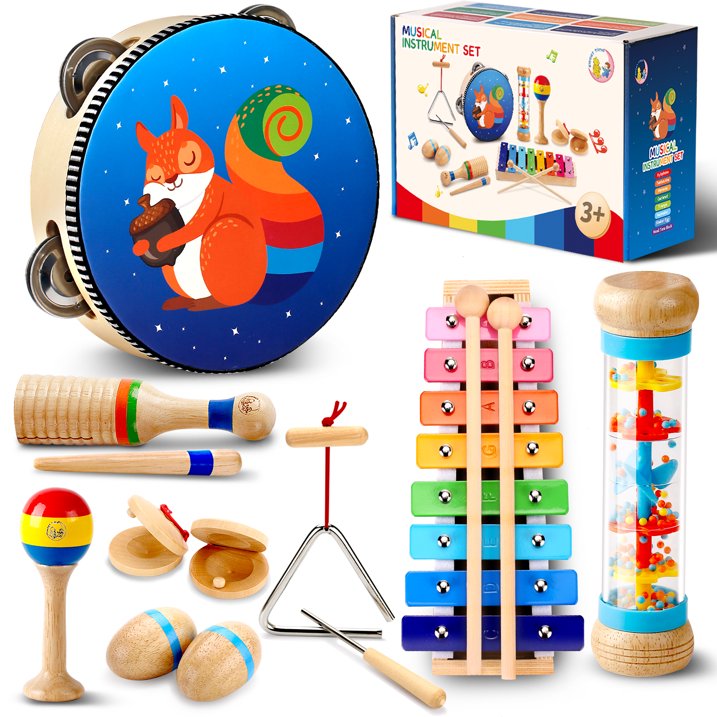 Baby Music Toys Child Educational Wooden Musical Instrument Set